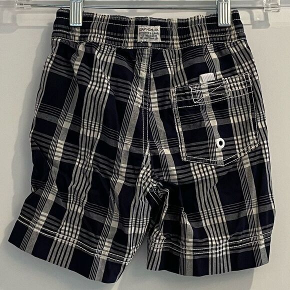 EUC Gap Swimtrunks Boys Sz 4/5 Small Navy plaid - Picture 2 of 3